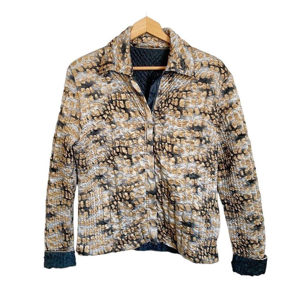 UbU reversible Quilted Crickle Front Zip Jacket Size M